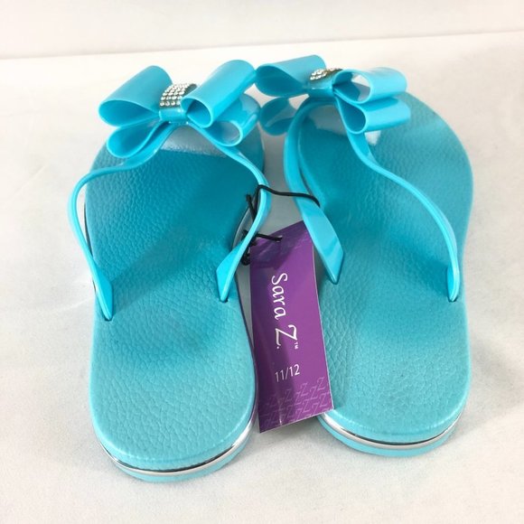 Sara Z Toddler Girls Sandals Flip Flops Rubber Bow - Picture 3 of 5
